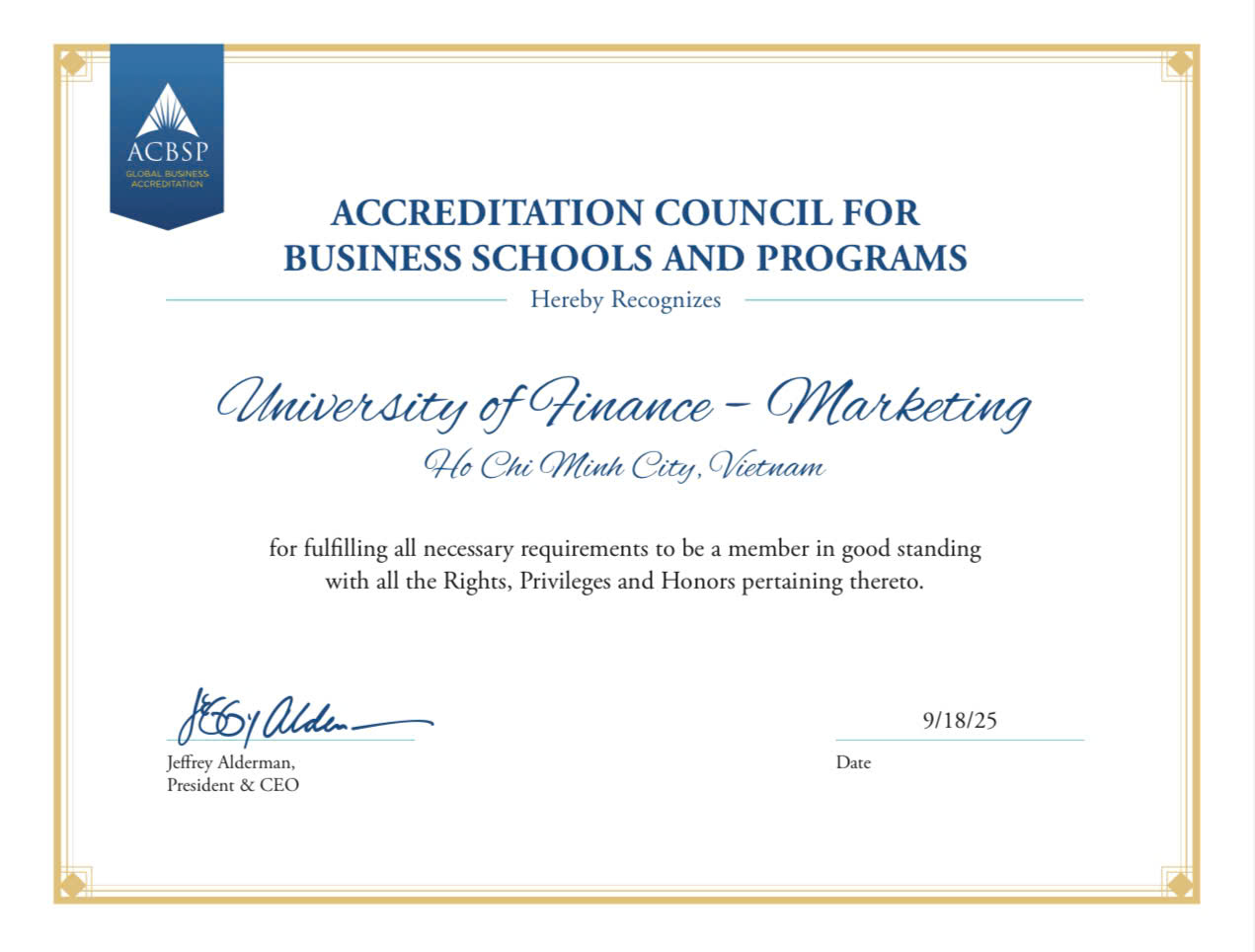 UFM becomes a new member of the Global Network of Business Schools – ACBSP